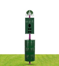 flybold Dog Waste Station Outdoor - Pet Waste Station with Poop Bag Dispenser -