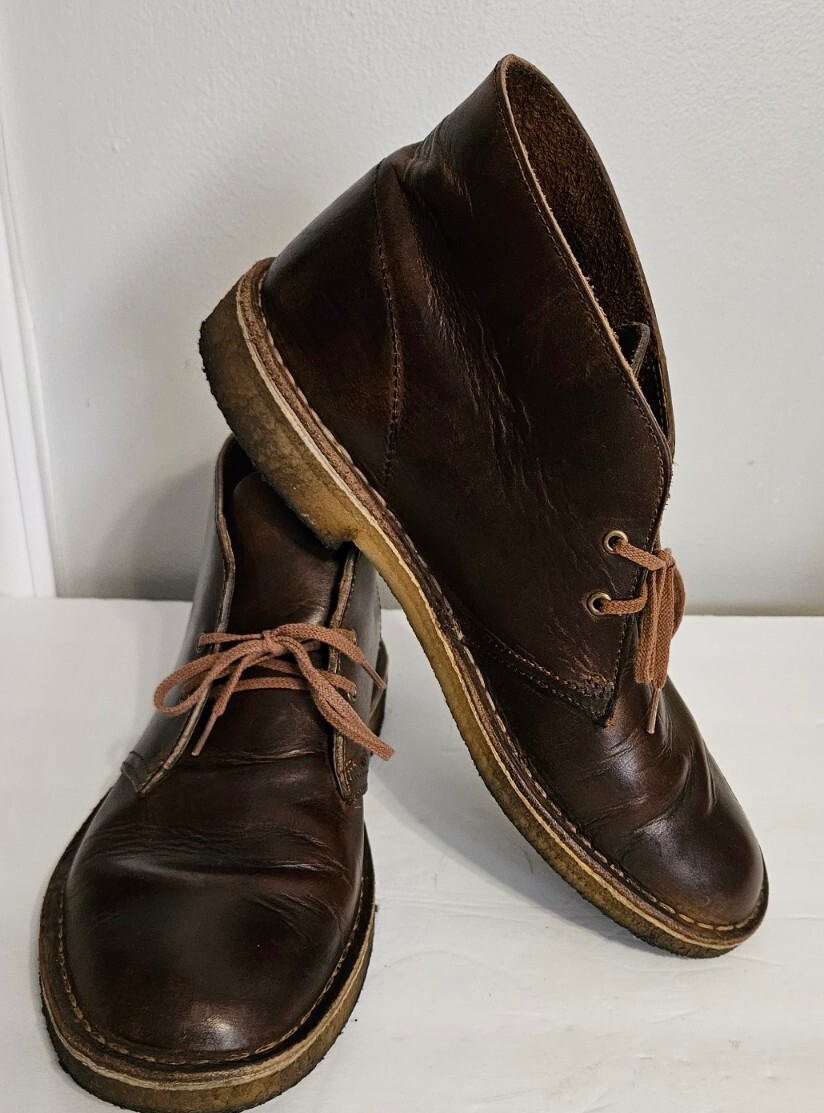 Clarks Originals Men's Desert Boot Size 9.5 Beeswax Brown Leather