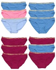 Victoria's Secret Cotton Modal Soft Bikini Panties Glitter Logo Lot of 3 Medium