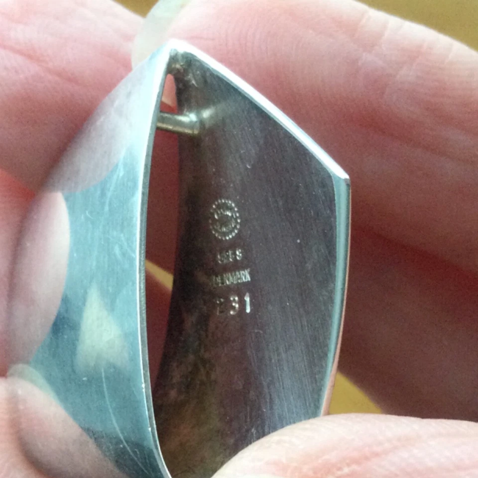 GEORG JENSEN Dinamarca Plata Esterlina COLGANTE REFLEJO # 231 Colgante Plegado DsVa Foto 4 de 4