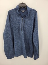 Eddie Bauer Fleece Pullover Mens XXL Blue Quarter Zip Pullover Outdoor Casual