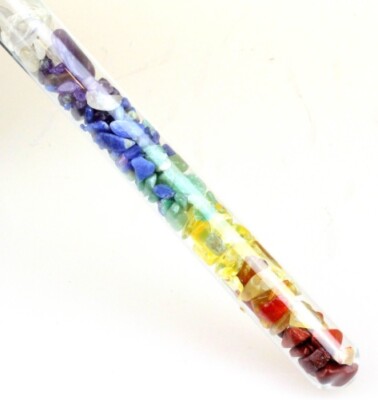 Edelsteinstab 7 Chakra mit 7 verschiedenen Edelsteine Edelsteinwasser