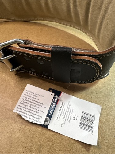 Harbinger 6” Padded Leather Weight Lifting Belt Size L Black - Picture 8 of 9