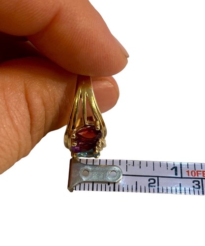 Anillo de cóctel arco iris con múltiples piedras preciosas de oro amarillo macizo de 14 k 4,38 gramos talla 7 - Imagen 12 de 13