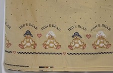 Vtg Daisy Kingdom Border Print Fabric Past Presents Ted E Bear 7141 Khaki 6yds