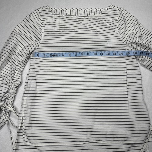 Gap Top Women's XS Black White Stripes 3/4 Sleeve 100% Cotton Summer Lightweight - Picture 6 of 7