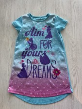 Disney Princess Girl  s Nightgown Loungewear Blue Pink Size 6 aim for your dream