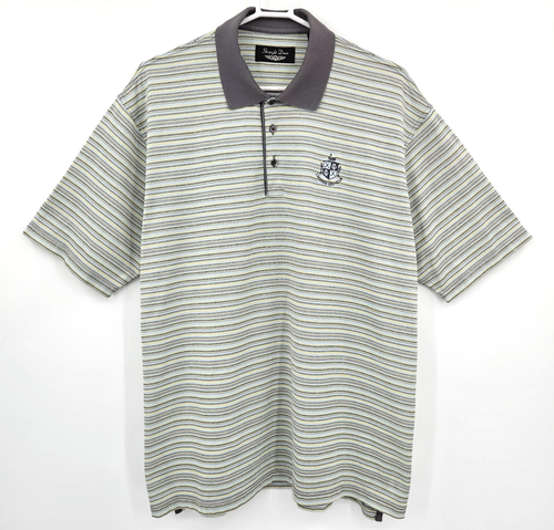 Straight Down Lakeside Golf Club Striped Short Sleeve Polo Shirt Large BlueGreen - Picture 2 of 9