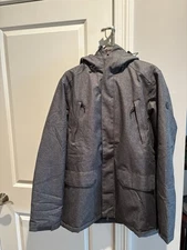 Alpha Camp Men's Large Winter Coat Grey with Hood