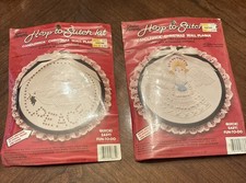 2 Creative Moments Hoop-to-Stitch Candlewick Christmas Wall Plaque Kit Sealed