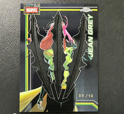 2026 Topps Chrome Marvel Jean Grey Clawed Black Refractor 09/10