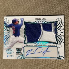 MIGUEL AMAYA 2021 Leaf Trinity RPA Rookie Patch Auto Autograph Card 49/99. rookie card picture