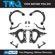 TRQ 10 pc Steering & Suspension Kit Control Arms Tie Rods Sway Bar End Links New