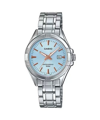Casio Women s Blue Dial Stainless Steel Bracelet Watch - LTP-1308D-2AV