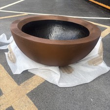 Premium 80cm X 35cm Water Feature/Container Bowl/ Planter Rust Effect Fibreglass