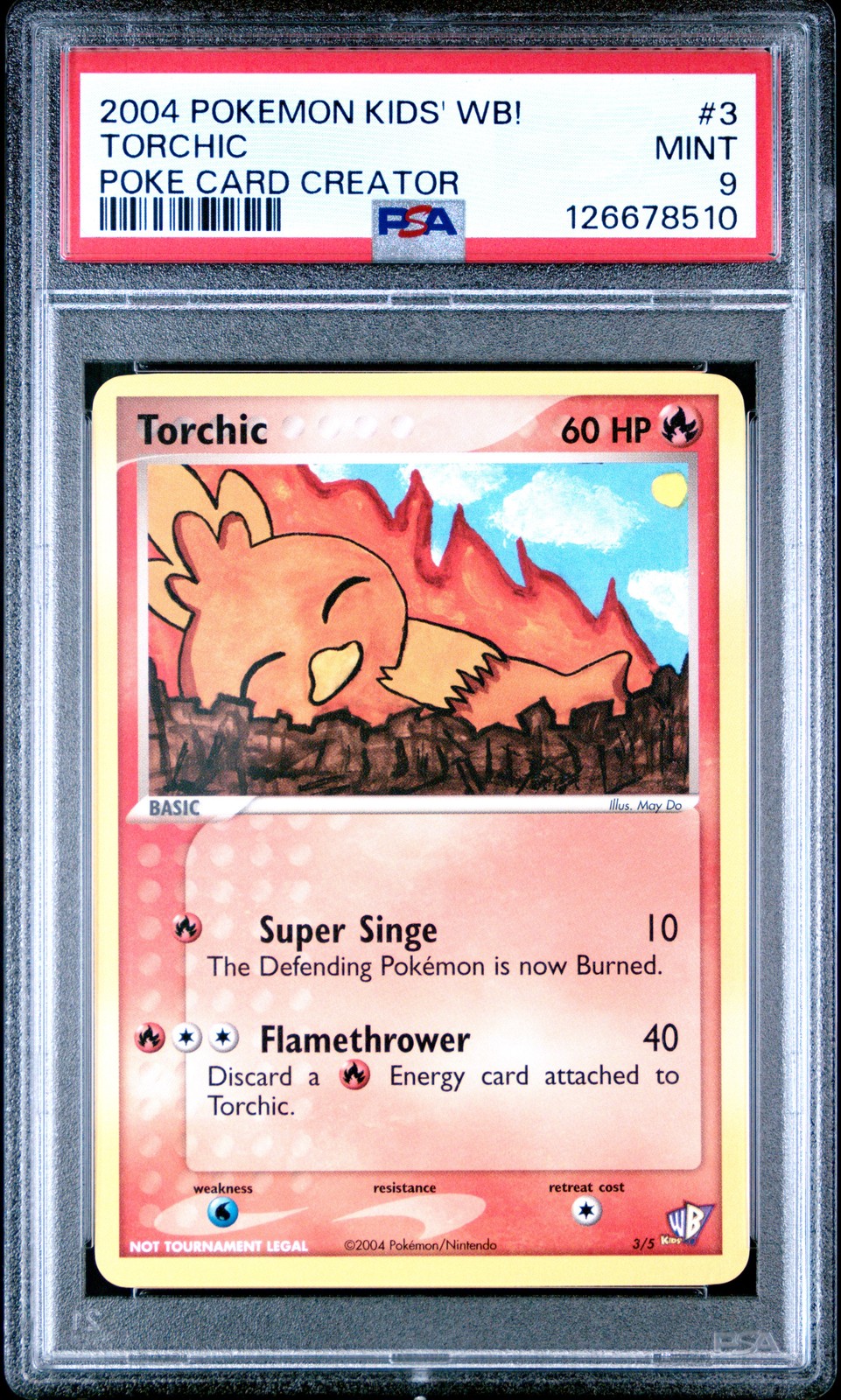 2004 POKEMON KIDS' WB! POKE CARD CREATOR #3 TORCHIC PSA 9