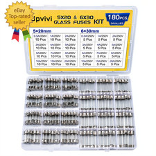 Fast Blow Glass Fuse Assortment Kit, 24 Values Glass Fuses 250V 5X20Mm 0.5A 1A
