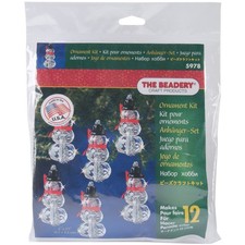 Holiday Beaded Ornament Kit Faceted Elegant Snowmen 2"X1" Makes 12
