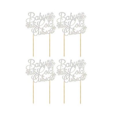  6 Stück  Baby It is Cold Outside -Buchstaben-Kuchenaufsatz, lustige Picks,