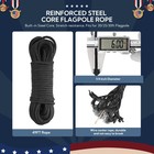 AplusChoice Flagpole Repair Kit 100% Aluminum Eagle 50FT Halyard Rope Black — photo 3