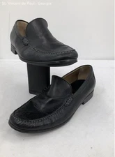 Johnston Murphy Creswell Solid Sheepskin Leather Black Loafer Flat Men 11.5