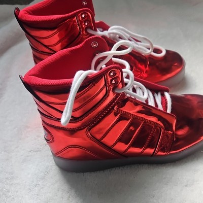 Osiris Skyrise Men s Red Metallic High-Top Sneakers Lace-Up US 5 EU 37 M