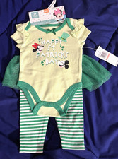 NWT Girls St. Patrick's Day Set Disney Mickey Minnie Mouse Size 3 Months