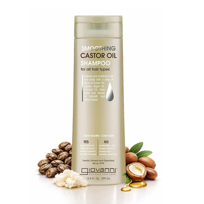 Smoothing Castor Oil Shampoo - All Hair Types, Moisturize Hair & Scalp, Hydrate