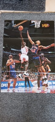 NBA 90s Vintage Michael Jordan Bulls XL Poster front+back classic 1998