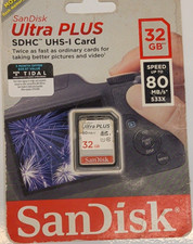 SanDisk Ultra PLUS SDHC UHS-I 32GB Class 10 High Speed Waterproof Memory Card