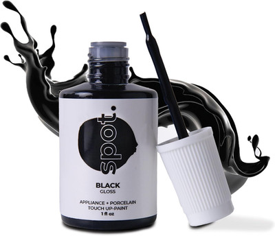 High-Gloss Black Touch Up Paint   Porcelain and Appliance Repair for Chips Stai