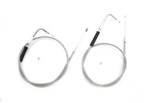 V-Twin 36-0866 42.43 Stainless Steel Throttle and Idle Cable Set