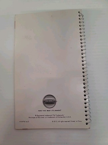 KitchenAid Stand Mixer Instructions and Recipes 2010 Spiral Bound Manual - Foto 2 di 6