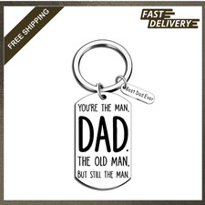 Dad Keychain Engraved Gift From Daughter Son Best Dad Ever Fathers Day Birthday