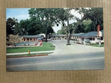 Postcard Ocala FL Florida Flamingo Motel Swimming Pool Roadside Vintage PC