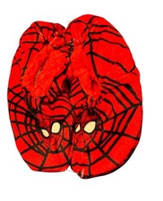 Marvel Spider-Man Boys Soft Fuzzy Slip-on Slipper Socks Size 2-3 Red  Black