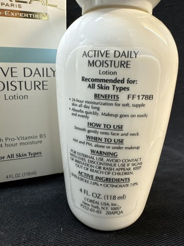 loreal active daily moisture spf 15 lotion 4oz scuffed box - Picture 2 of 2