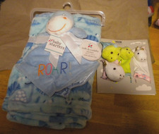 Baby Starters Blanket  Plush lovey 2 Pc Set DINOSAUR ROAR  Rattle set 