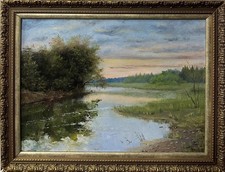 Anna Zelenskih (russa): mattina presto, olio su tela, scritta Verso