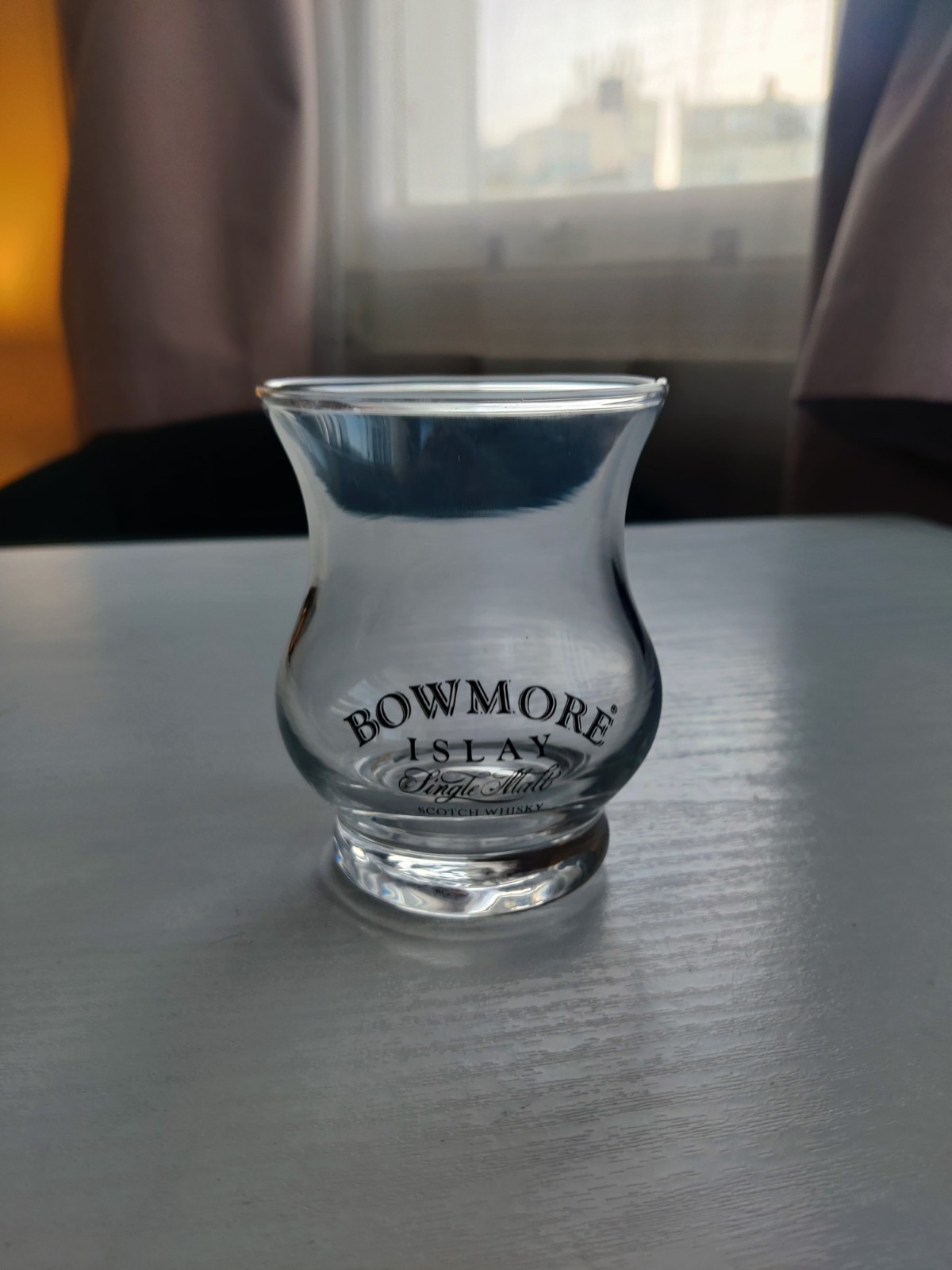 Bowmore Islay Single Malt Scotch Whisky Glass, Black Lettering, Scotland-image