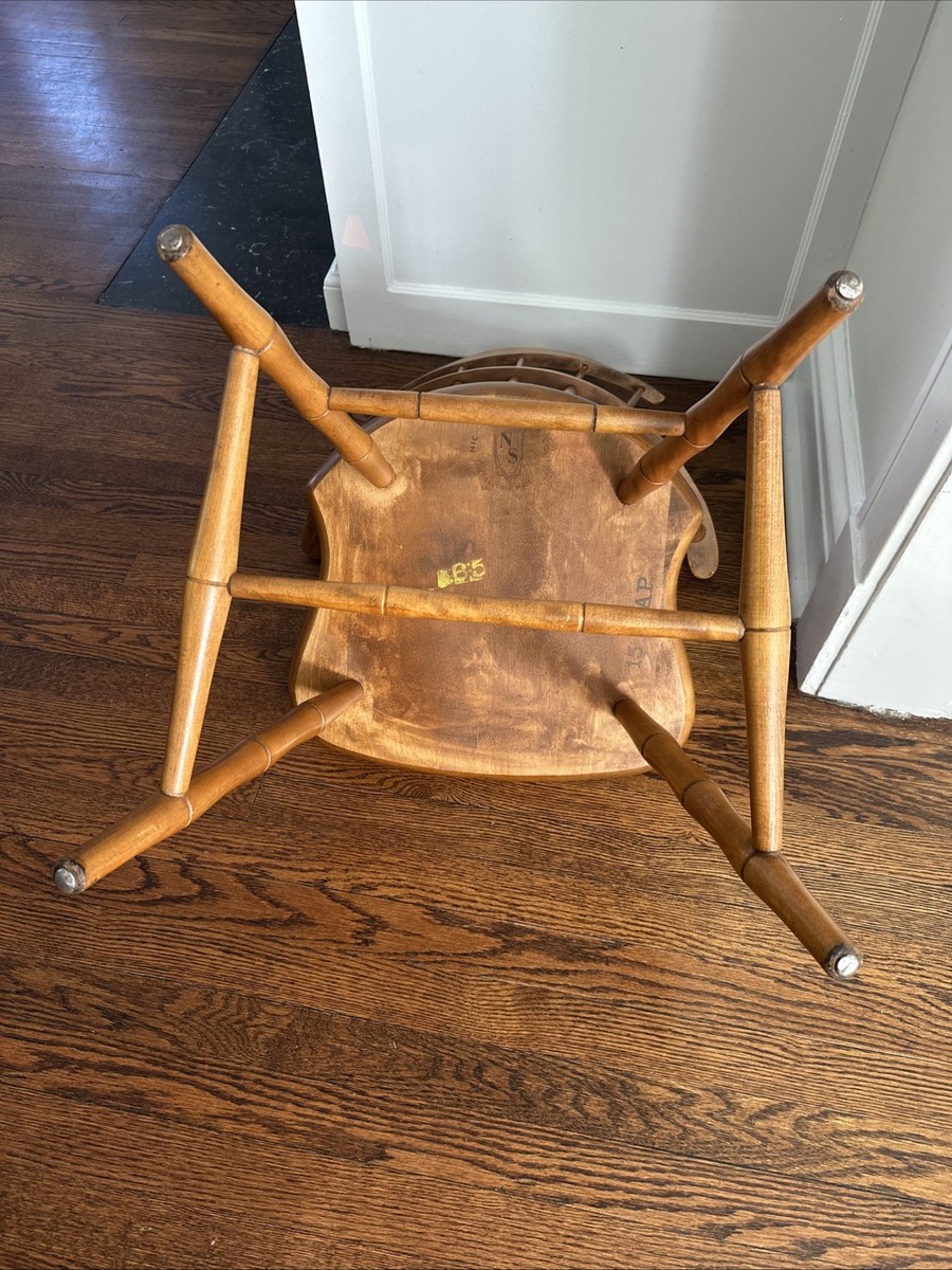 Vtg Nichols And Stone Windsor Chair Original Stamp Antique