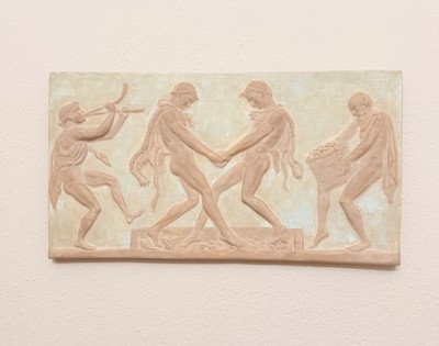 Large 1959 Greco Roman Relief Plaque Alva Studios Mid Century Wall Art