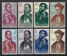 SPAIN - 1962 - EXPLORERS SET OF 8 - MM - SG 1515/1522 - CAT £18