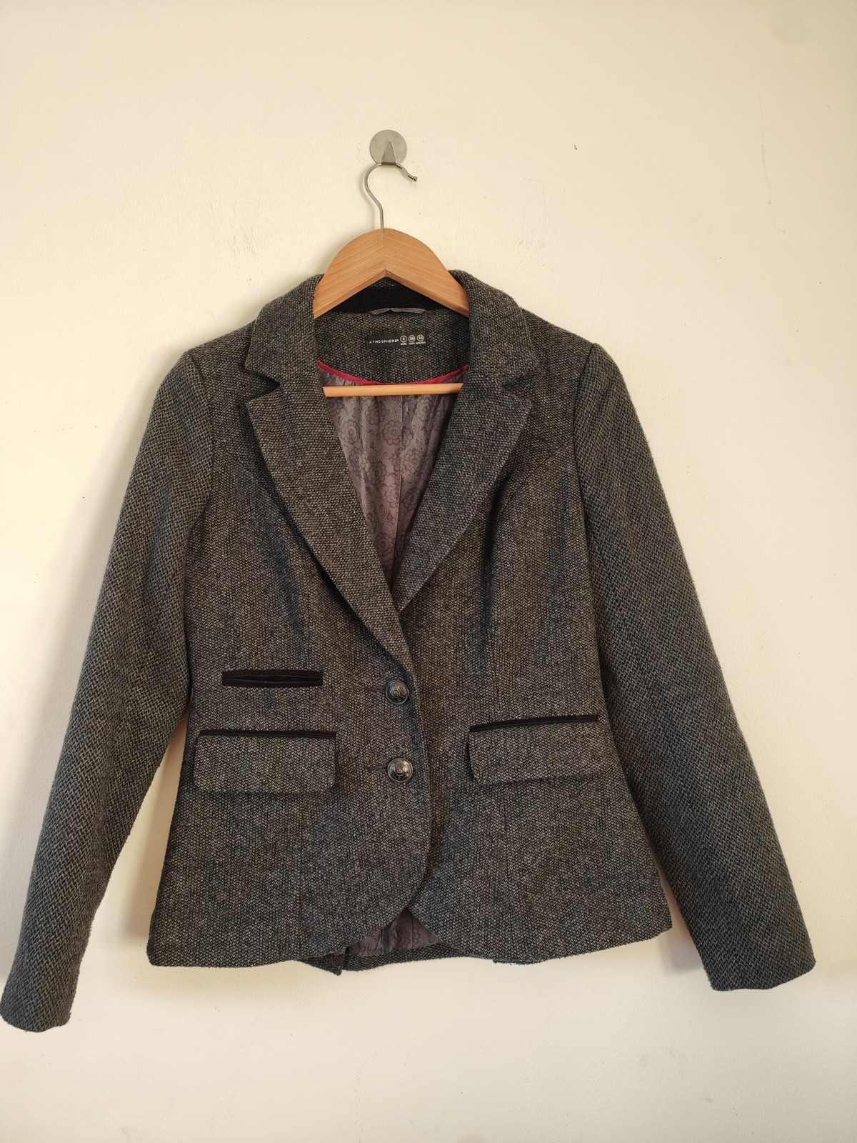 Atmosphere Women's Grey Smart  Style Blazer Jacket Work Formal Size Uk 8