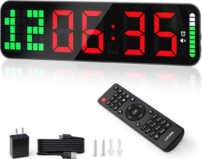 Gym Timer - Large Digital Gym Clock Wall with Interval Time Progress Bar, Countd