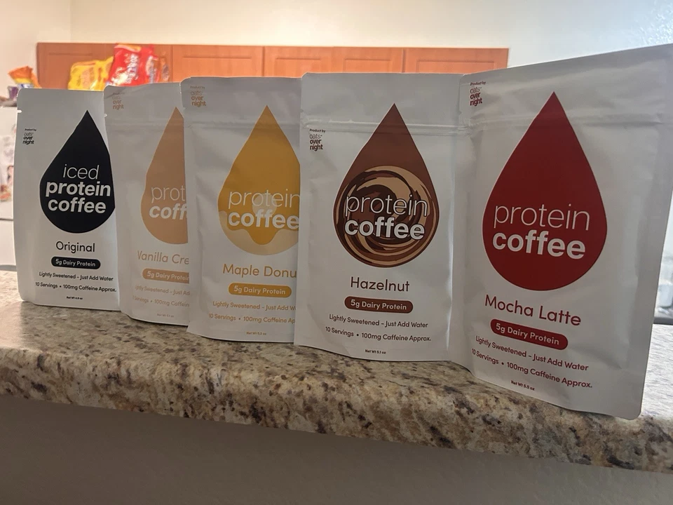 Batido de proteínas vegano para pasar la noche de avena paquete variado - paquete de 8, sin gluten Foto 3 de 3