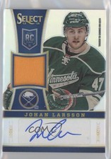 2013 Panini Select Rookie Jersey Silver Prizm 64/99 Johan Larsson #247 Auto q2b