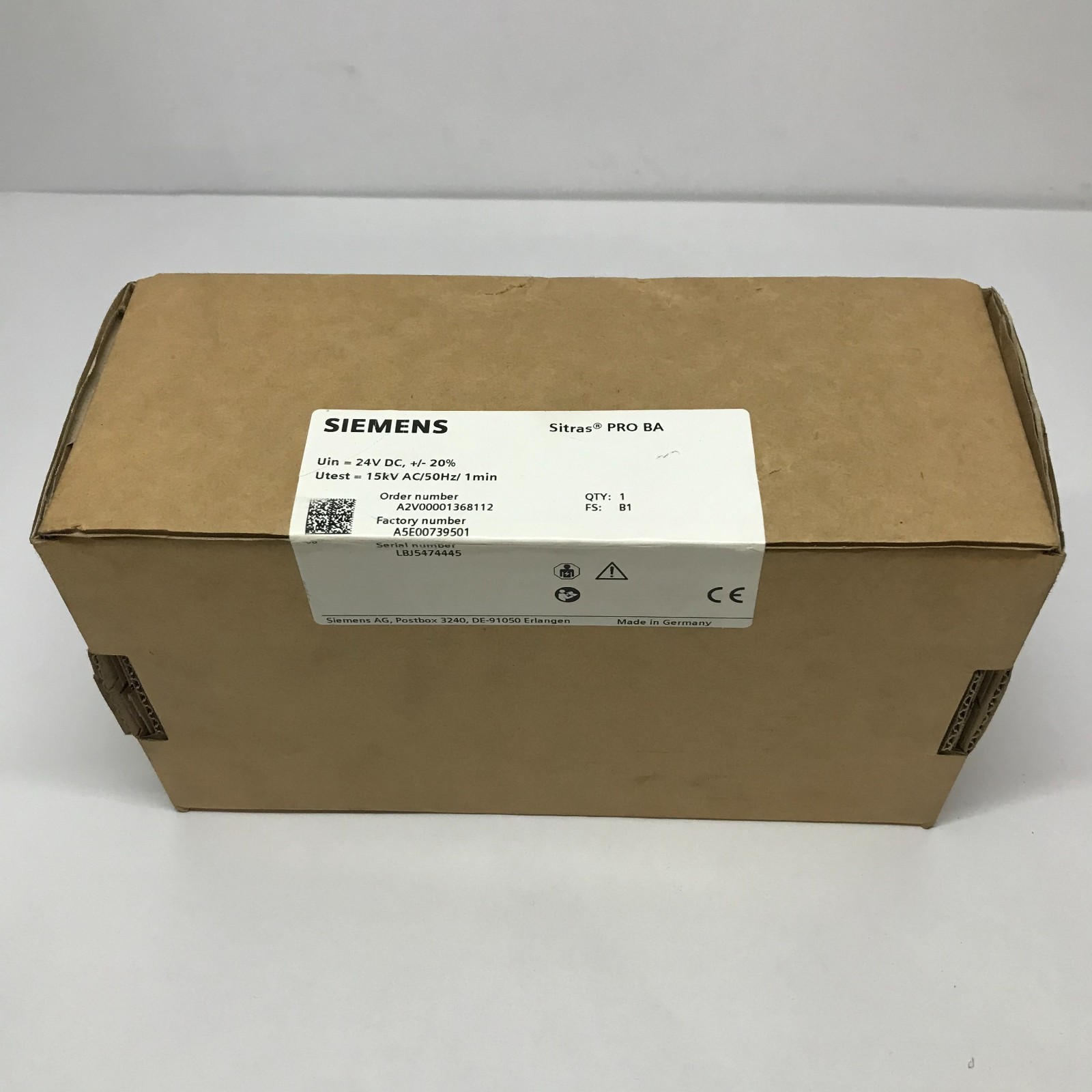 Siemens A5E00739501 Sitras PRO BA DC Buffer Amplifier 24VDC Factory Sealed