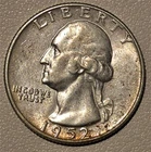 *HIGH GRADE* 1952-D Washington Quarter 90% Silver Denver *OBVERSE ALBUM TONING*