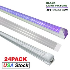 24 Pack Linkable 4Ft UV Led Black Light Bar for Fluorescent Tapestry Posters